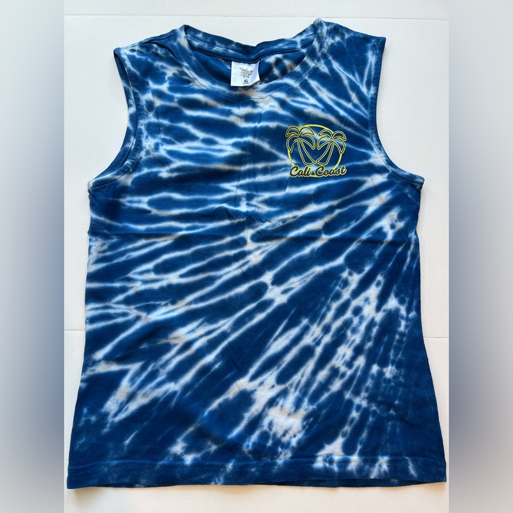 Wave Zone Blue Tie-Dye Tank Top